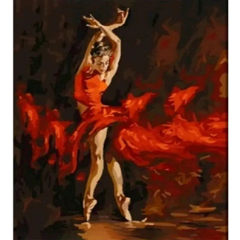 Red Ballet Dancer DIY Diamond Painting Art Piece